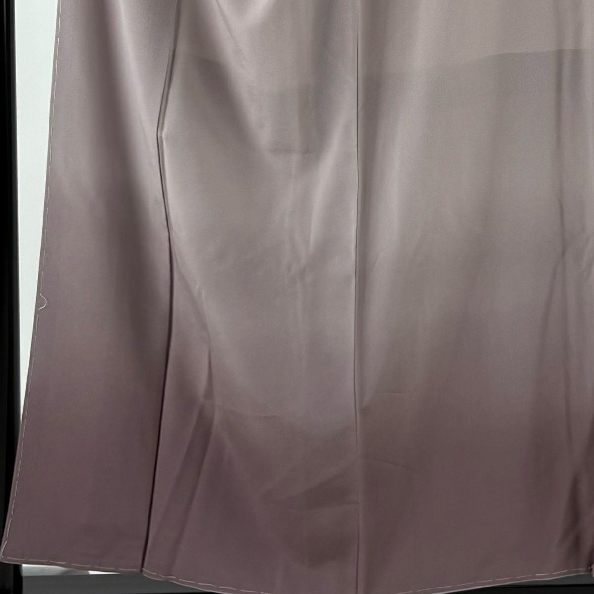 【美品】 付下 身長156.5cm 袖長64.5cm M 雙層 落款 草花紋紋 裾暈染 灰紫 純蠶絲 秀品級 一つ紋