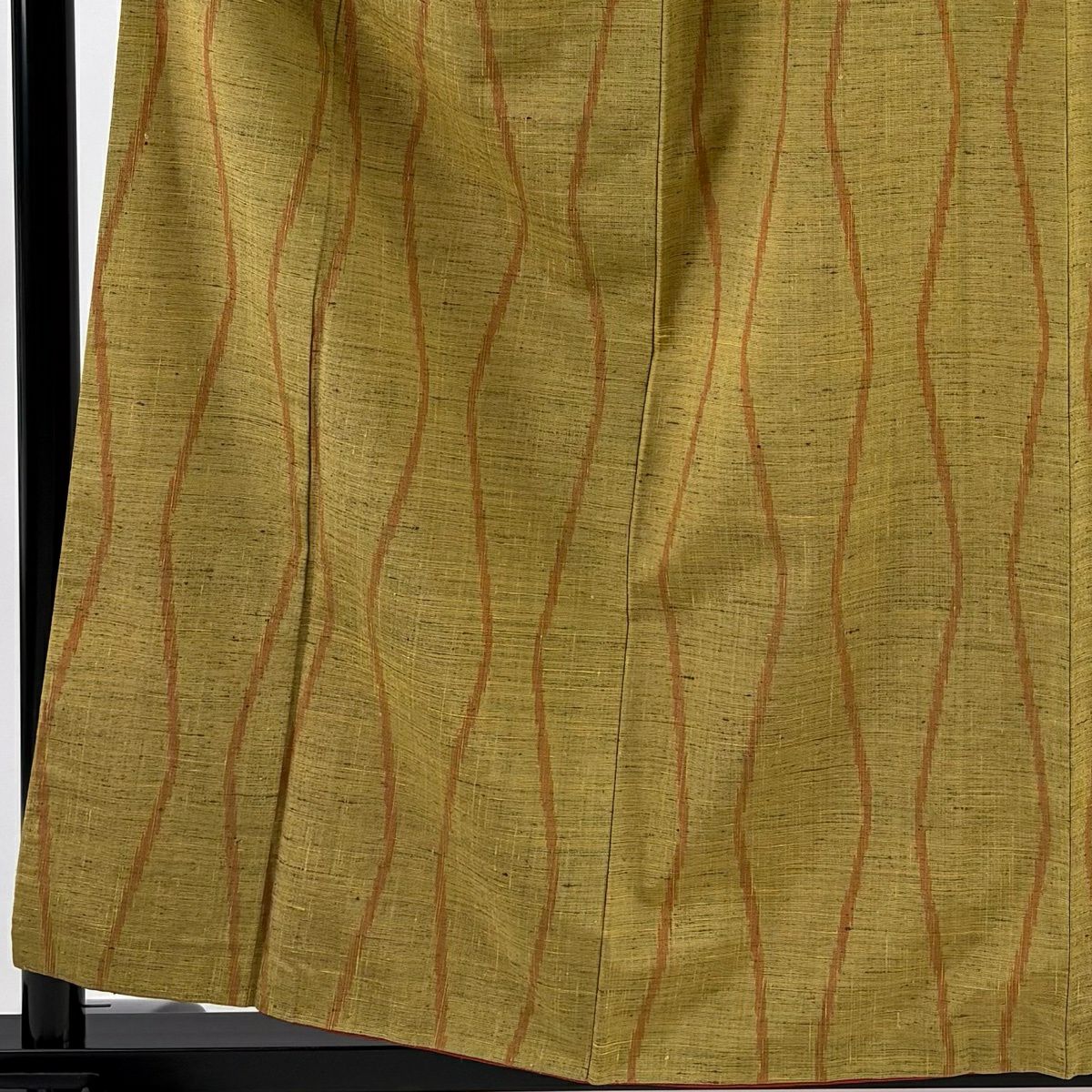 【美品】 紬織 身長157.5cm 袖長65cm M 雙層 立涌 黃土 純蠶絲 秀品級