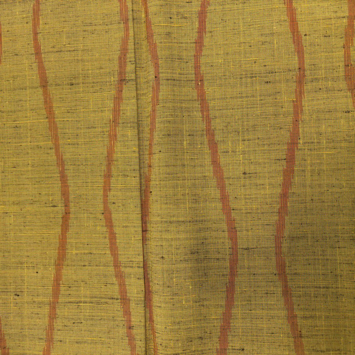 【美品】 紬織 身長157.5cm 袖長65cm M 雙層 立涌 黃土 純蠶絲 秀品級