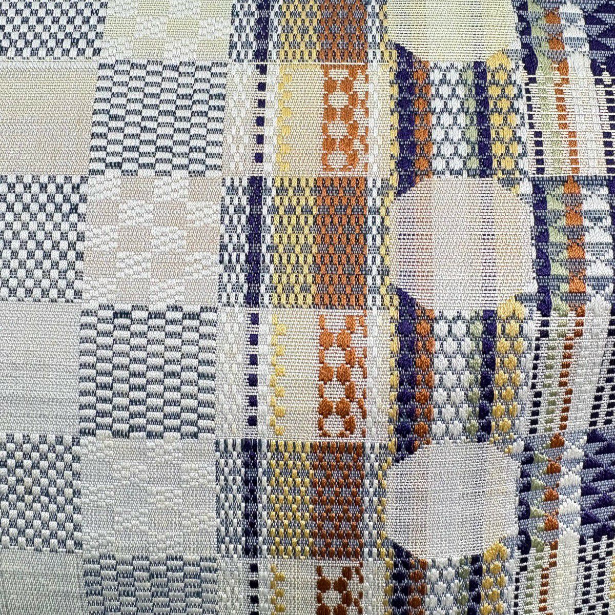 名古屋帶 秀品級 八寸名古屋帶 市松樹 金金箔 灰綠 純蠶絲