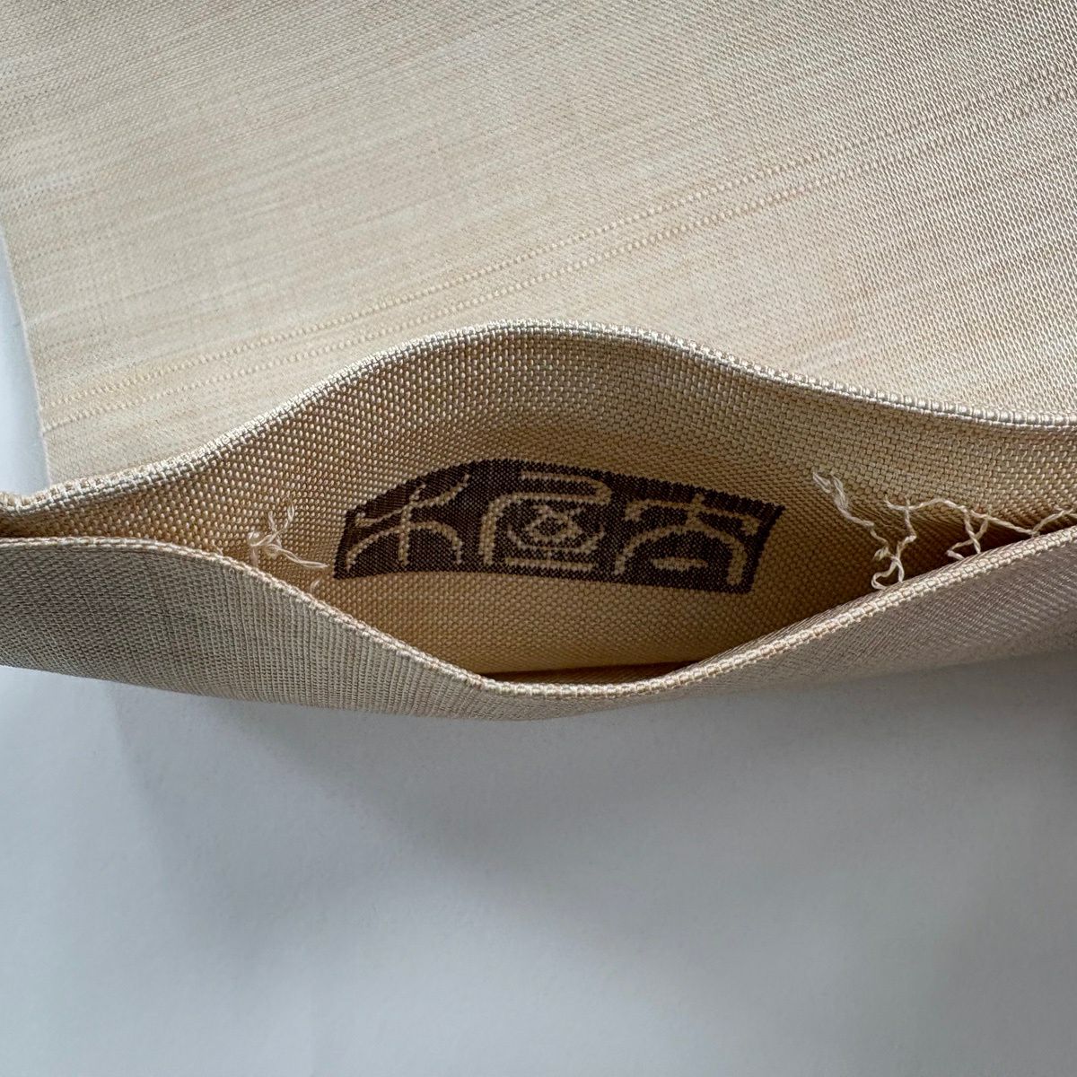 【美品】 袋帶 秀品級 木屋太 落款あり 文字文 巻物 米色 六通 純蠶絲