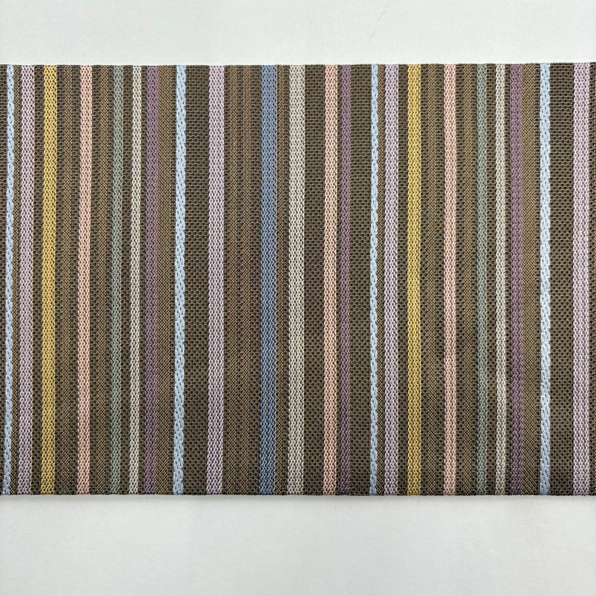 【美品】 名古屋帶 秀品級 紬織織 縞 焦茶 純蠶絲