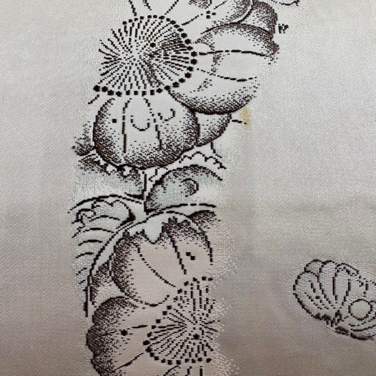 袋帶 秀品級 附落款 大脇一心監修 關西仕立 辻花染 金金箔 灰白 六通 純蠶絲