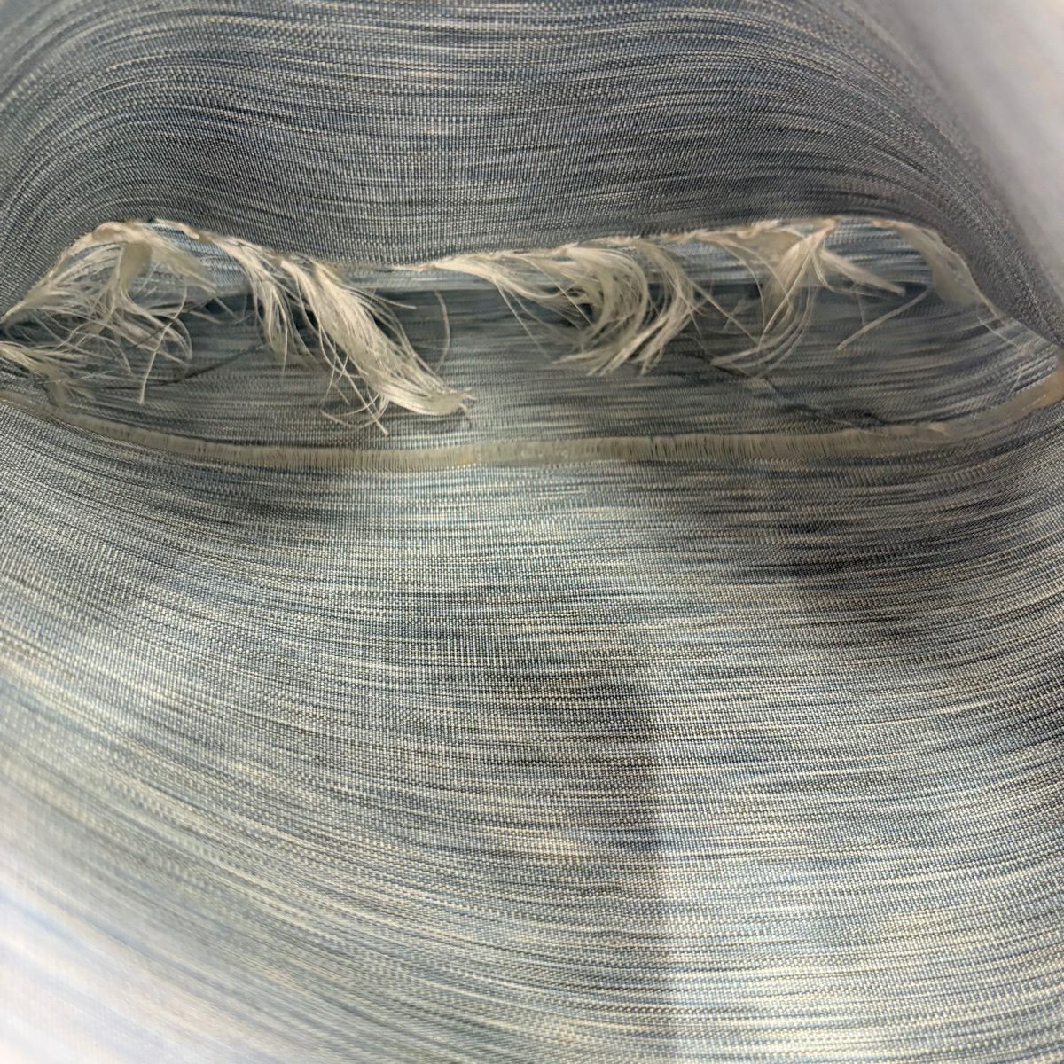 袋帶 秀品級 草花紋紋 相良刺繡 毛織 青灰 純蠶絲