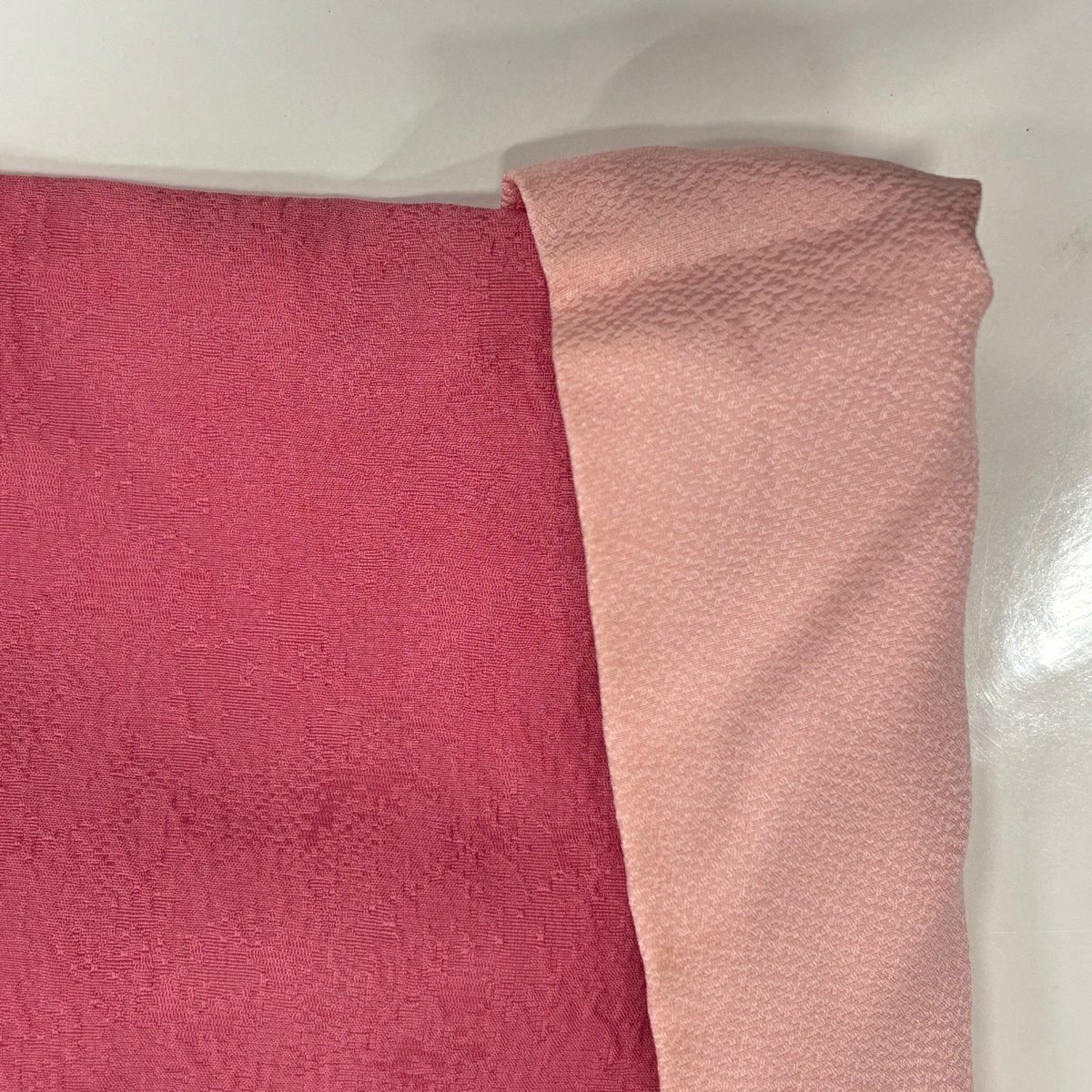 【美品】振袖禮服 身長168.5cm 袖長69cm L 雙層 櫻花 雪輪 金彩裝飾 染分 粉紅 純蠶絲 秀品級