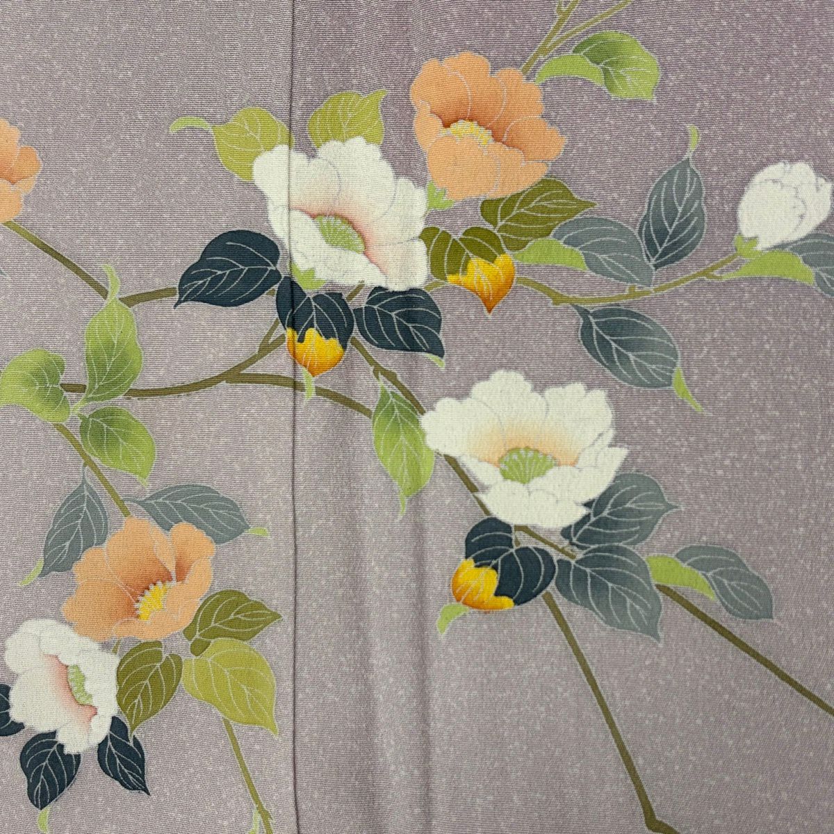 訪問服 身長155cm 袖長64.5cm M 雙層 枝花 花瓣 漸層 灰紫 純蠶絲 優品級