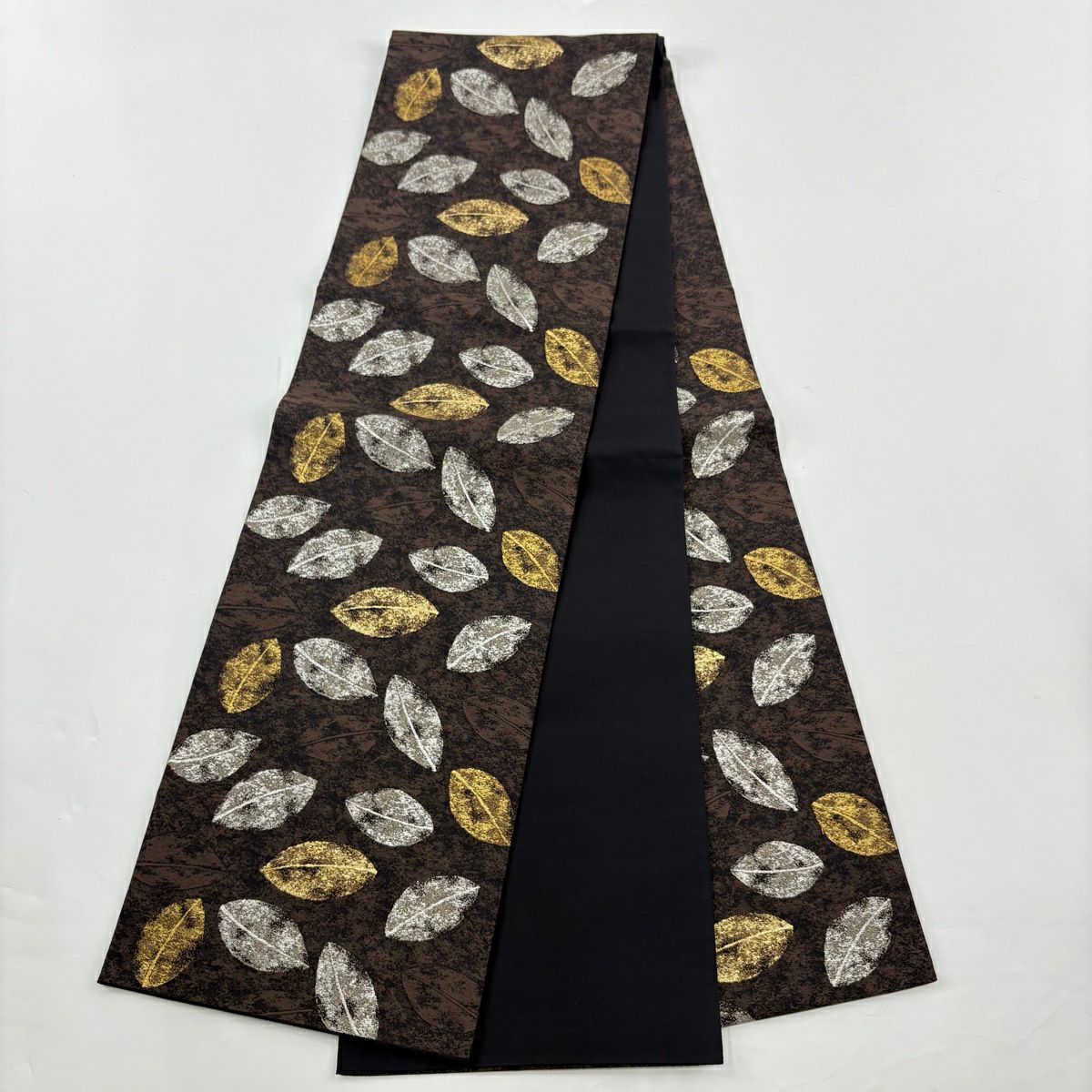 【美品】訪問服 身長163cm 袖長68cm L 雙層 落款あり 葉與果 縱條 灰白 純蠶絲 秀品級