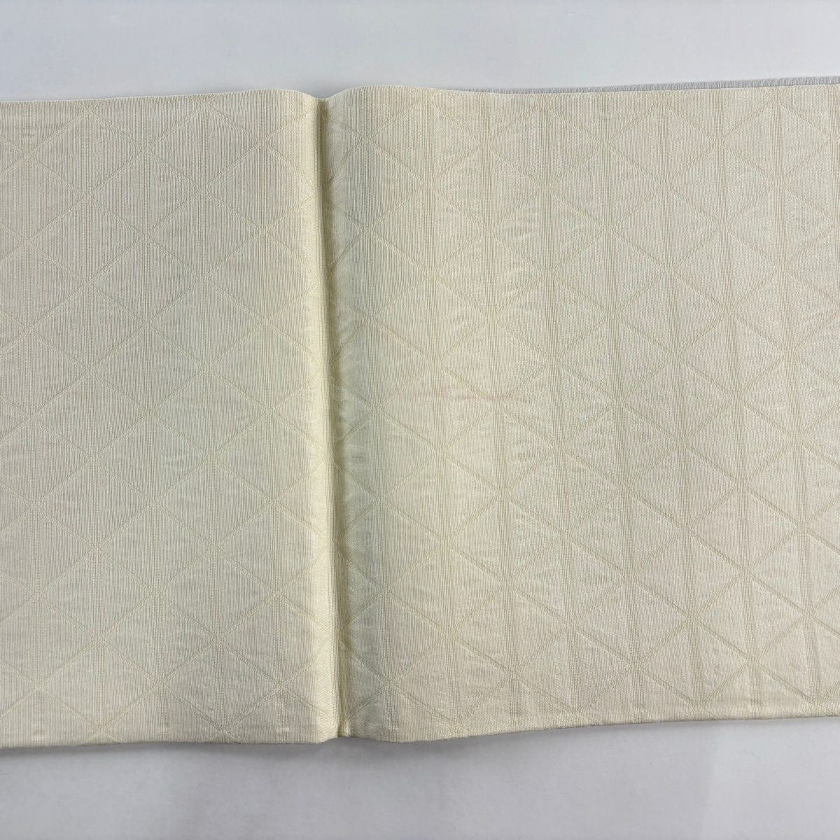 【美品】 袋帶 名品級 葡萄 米色 六通 純蠶絲