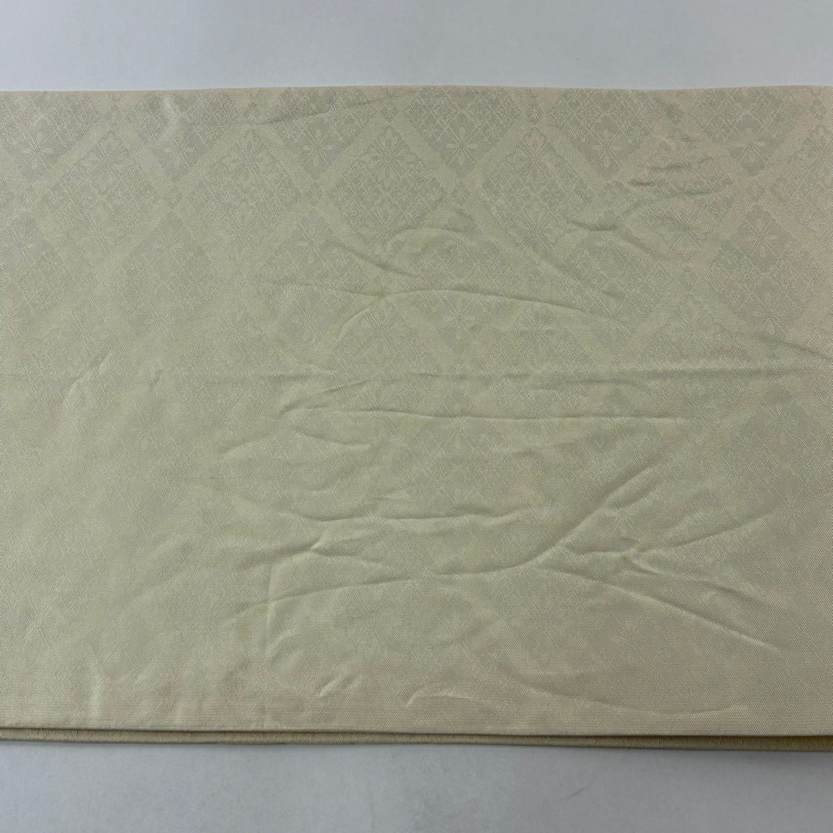 袋帶 名品級 吉祥裂取花紋 花丸紋 桐竹子 唐織 金絲 奶油 六通 純蠶絲