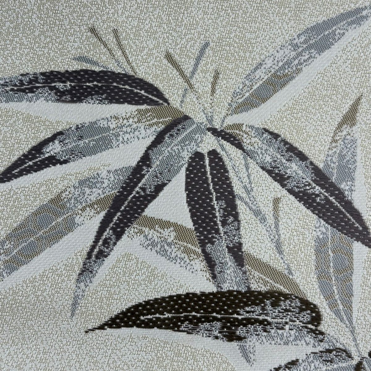 袋帶 名品級 竹子 灰白 全通 純蠶絲