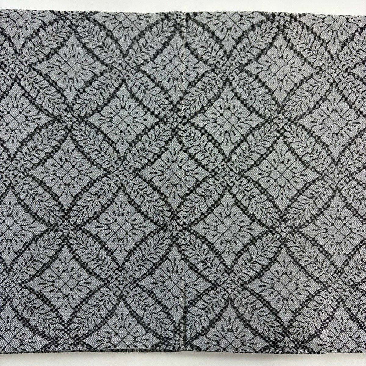 【美品】 袋帶 名品級 七寶 金銀彩 刺繡 灰色 全通 純蠶絲