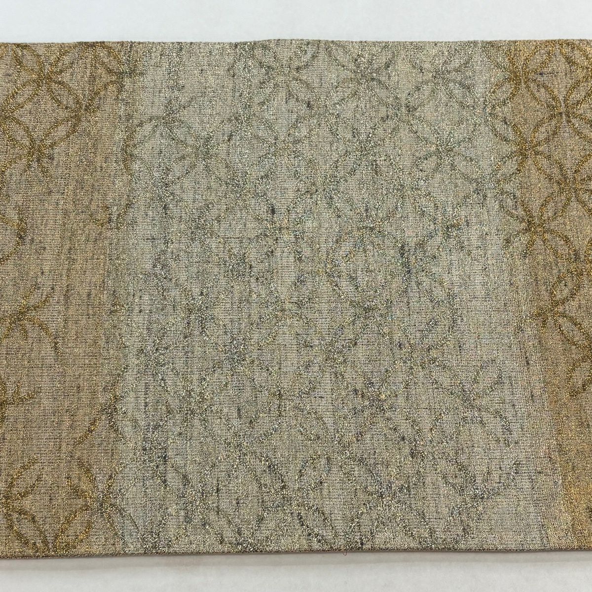 【美品】 袋帶 逸品級 桝屋高尾 有落款 關西仕立 雙寶 段紋 金絲 金金箔 金色 六通 純蠶絲