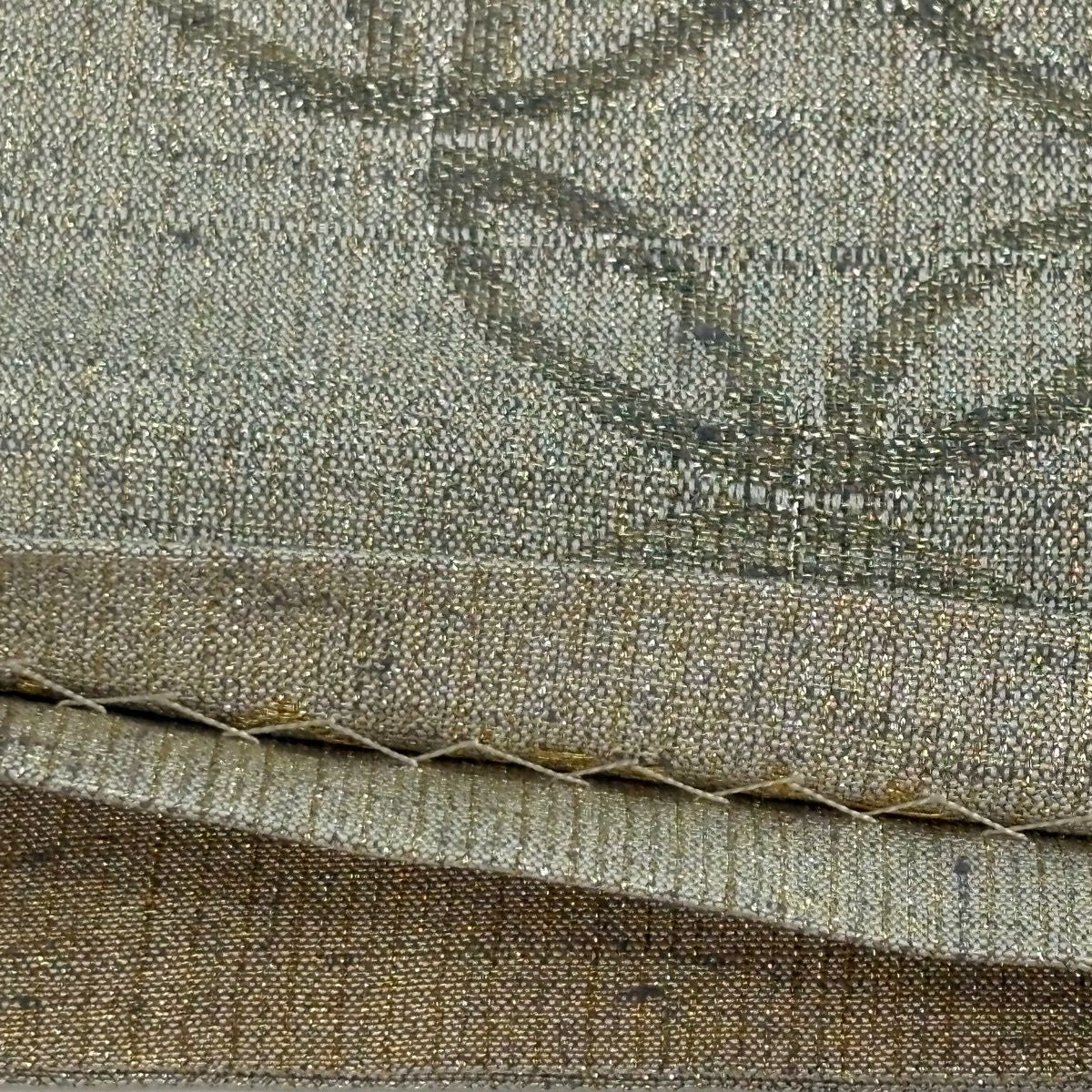 【美品】 袋帶 逸品級 桝屋高尾 有落款 關西仕立 雙寶 段紋 金絲 金金箔 金色 六通 純蠶絲