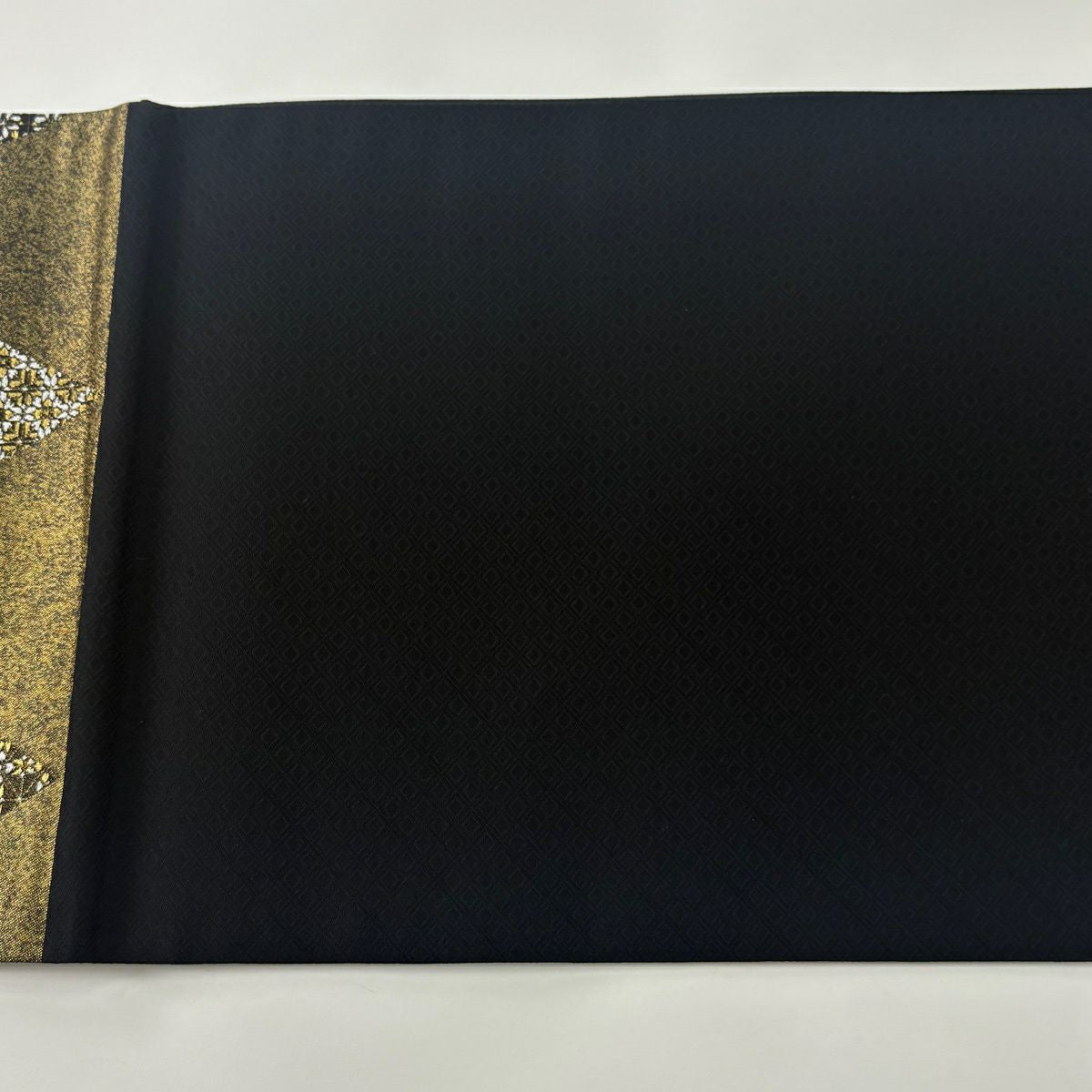 【美品】 袋帶 秀品級 鱗花 金絲 金金箔 金色 大鼓圖案 純蠶絲