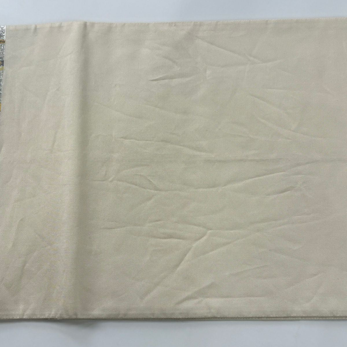 袋帶 秀品級 仙鶴 幾何圖案 金絲 金金箔 銀色 六通 純蠶絲