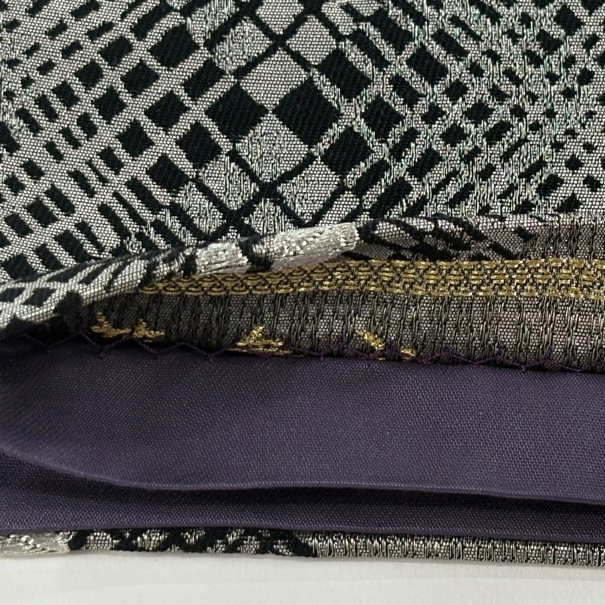 【美品】 袋帶 優品級 振袖禮服禮服用 櫻花 金銀彩 金金箔 深紫 六通 純蠶絲