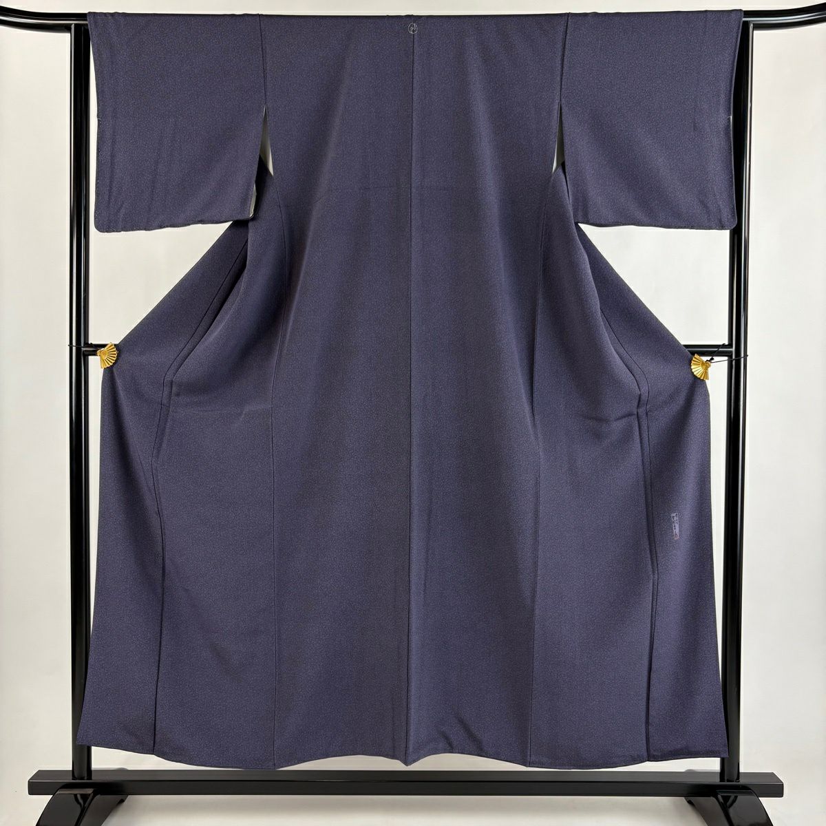 【美品】 江戶小紋 身長154.5cm 袖長64cm M 雙層 人間國寶 中村勇二郎 落款あり 文字文 紫 純蠶絲 逸品級 一つ紋