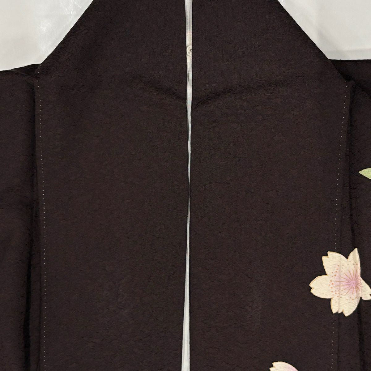 振袖禮服 身長168cm 袖長68.5cm L 雙層 樱花 球 金銀彩 漸層 茶紫 純蠶絲 優品級