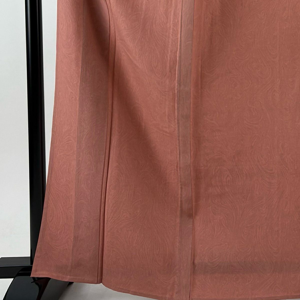 【美品】 小紋 身長165cm 袖長67cm M 單層 墨流し 粉米色 純蠶絲 秀品級