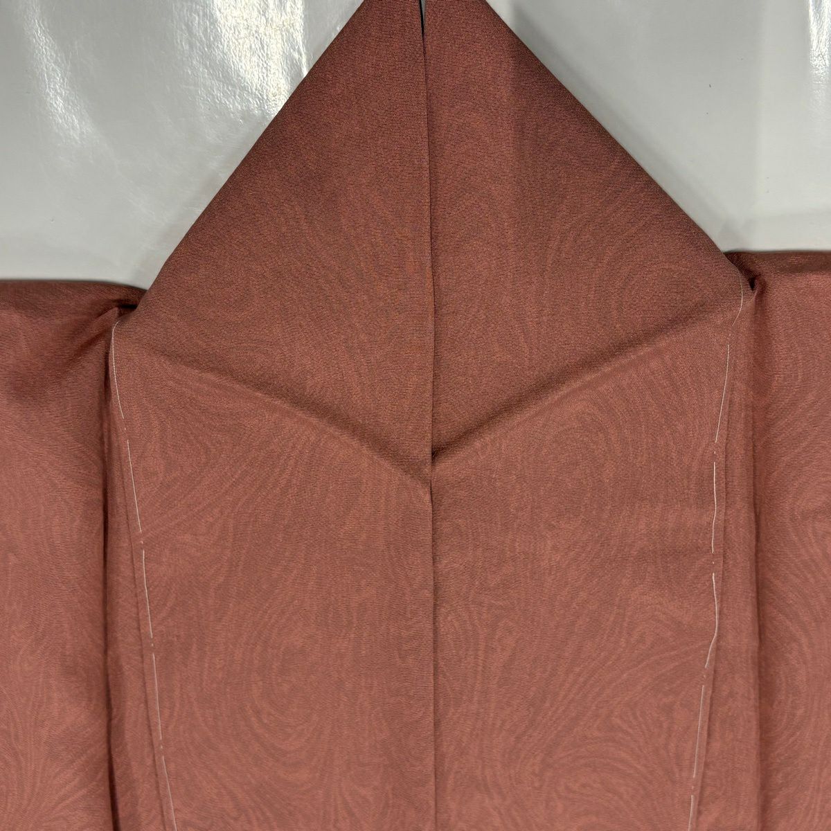 【美品】 小紋 身長165cm 袖長67cm M 單層 墨流し 粉米色 純蠶絲 秀品級