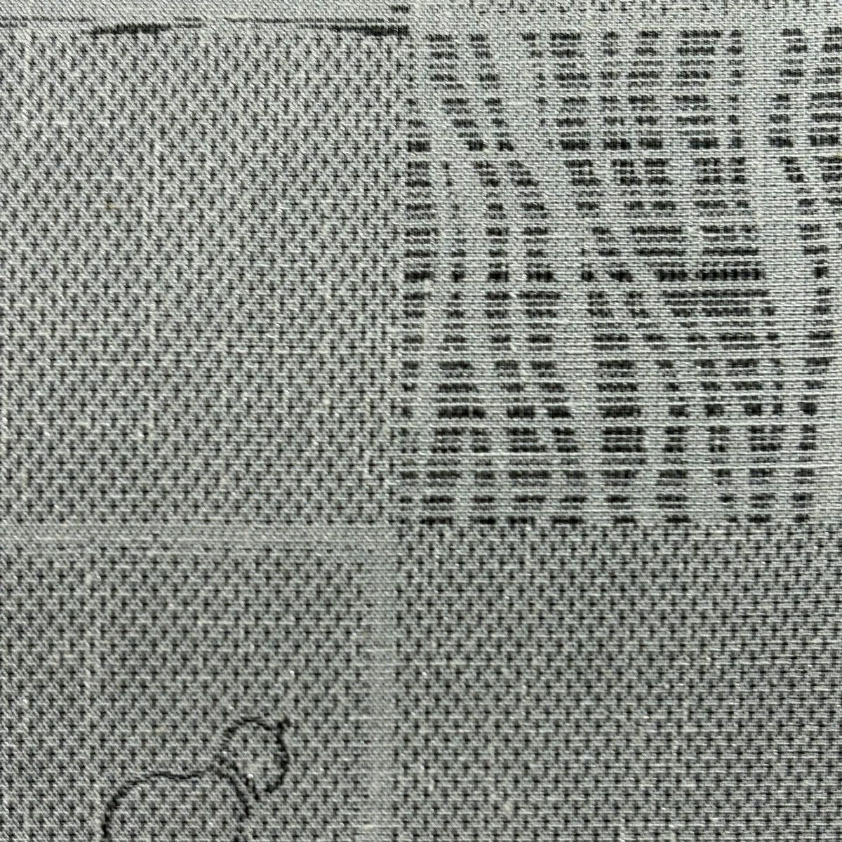 【美品】 袋帶 名品級 瓢箪 變化市松樹 銀線 灰白 六通 純蠶絲