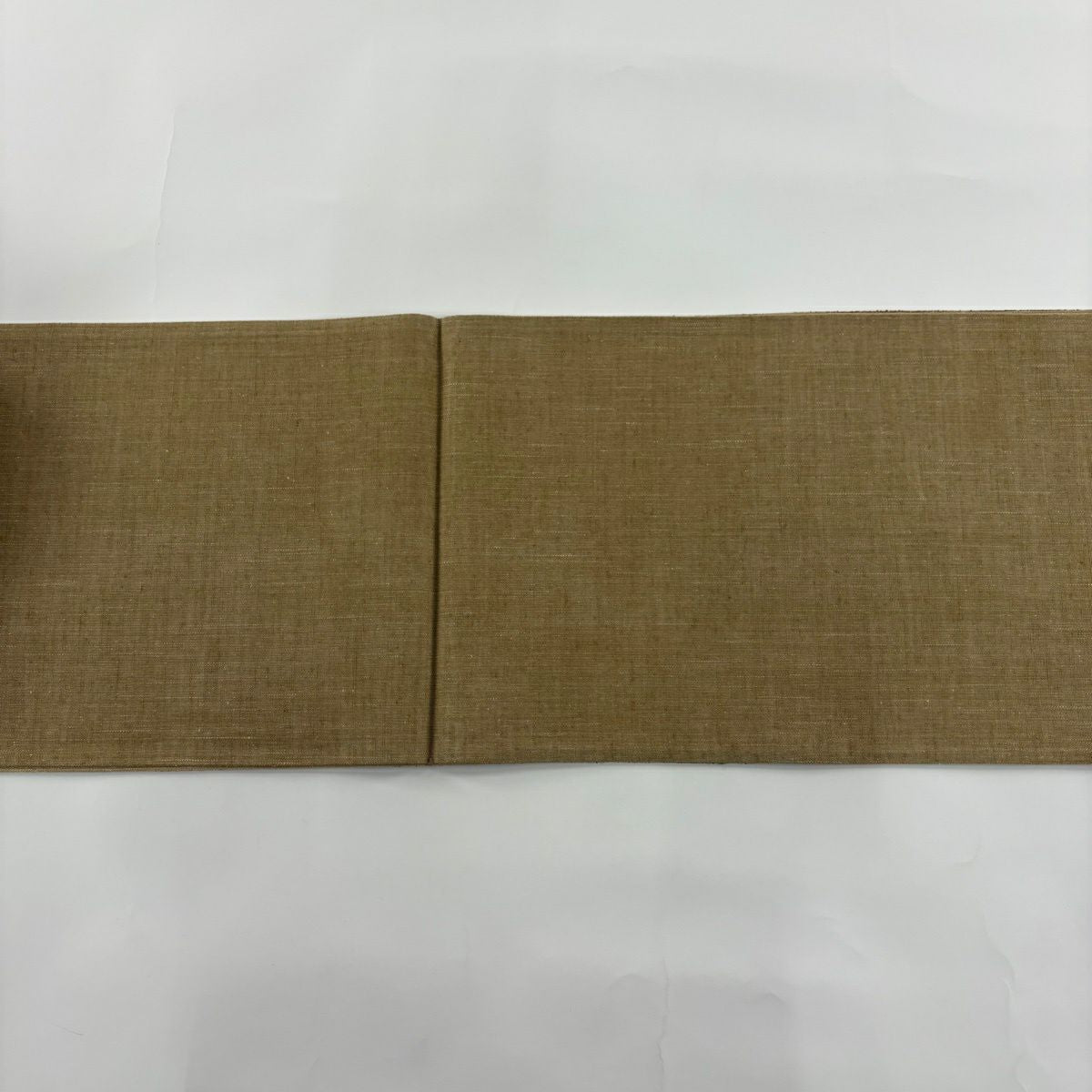 【美品】 袋帶 名品級 縞 變市松樹 淺茶 六通 純蠶絲