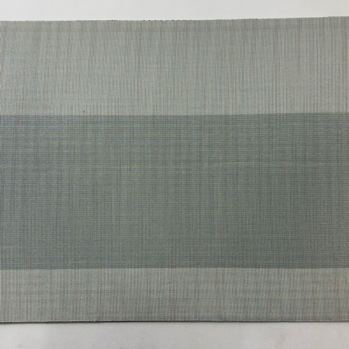 【美品】 袋帶 名品級 縞 幾何學 綠 全通 純蠶絲