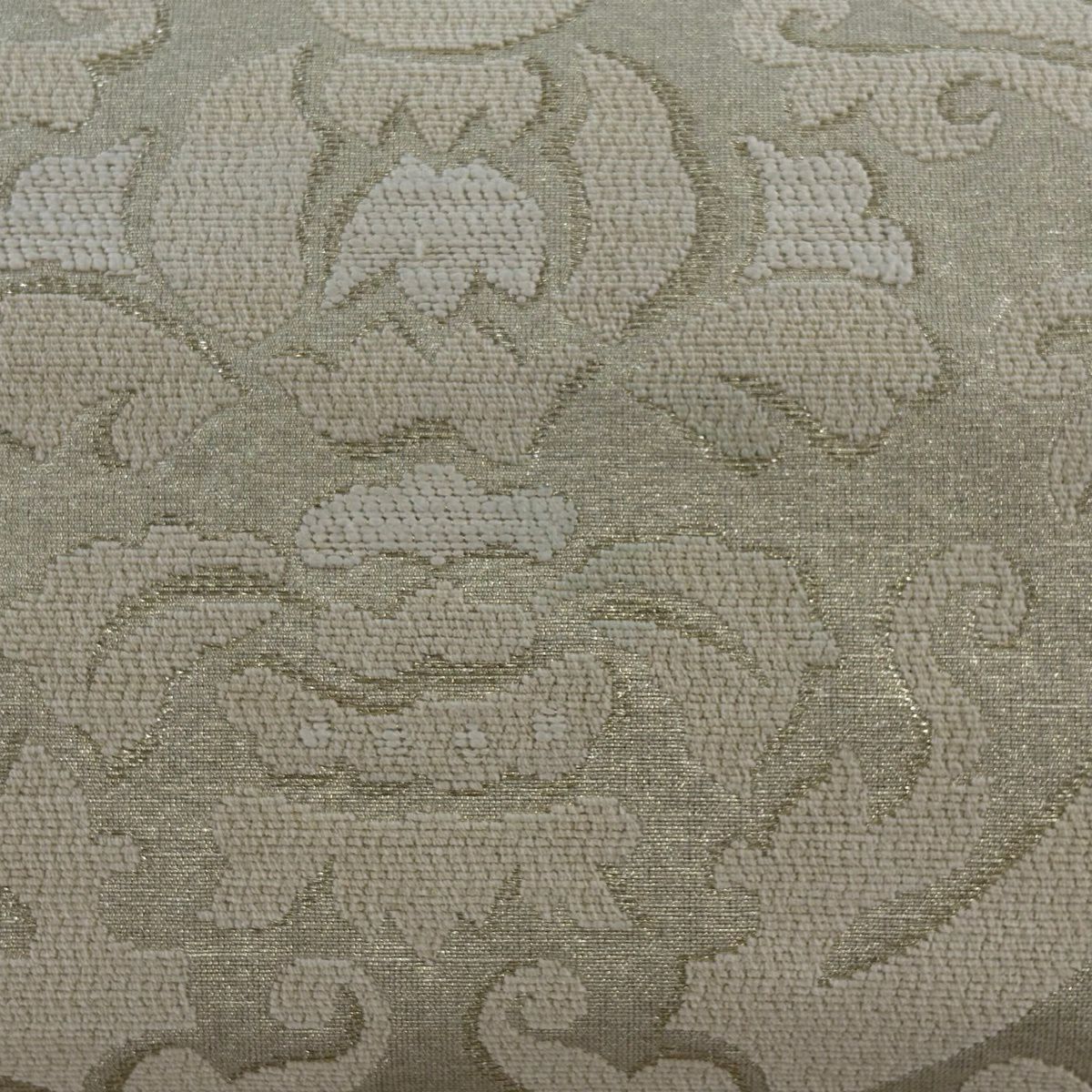 袋帶 逸品級 洛風林 附落款 花唐草紋 金絲 金金箔 奶油色 大鼓圖案 純蠶絲