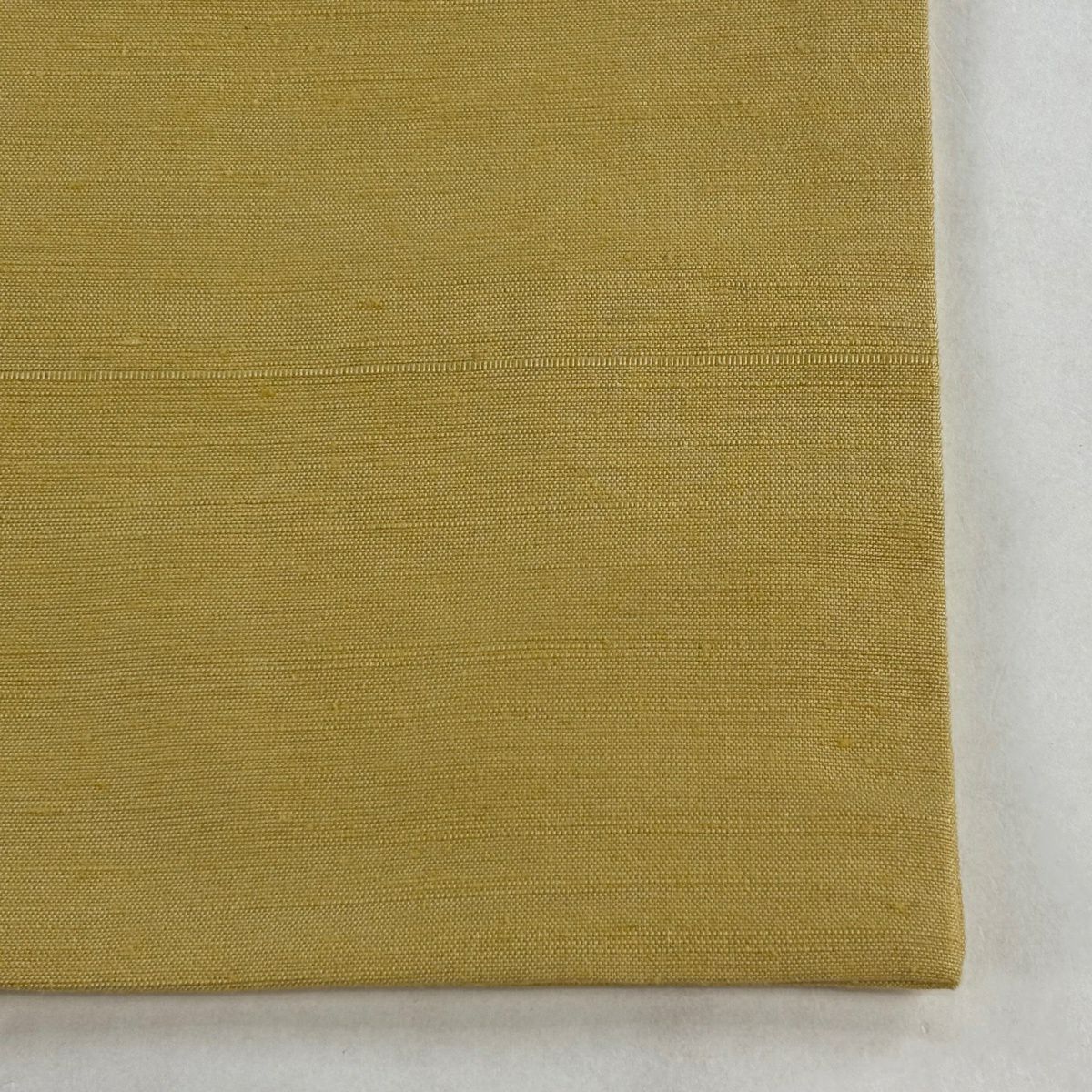 【美品】 名古屋帶 逸品級 紬織織 幾何學圖案 條紋 刺繡 黃色 純蠶絲