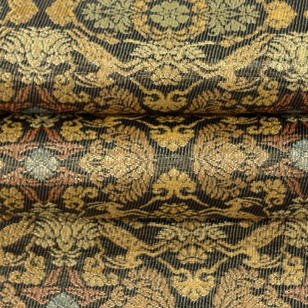 【美品】 袋帶 逸品級 紋屋井關 落款あり 御寮織 動物 花 金絲 金金箔 墨 六通 純蠶絲