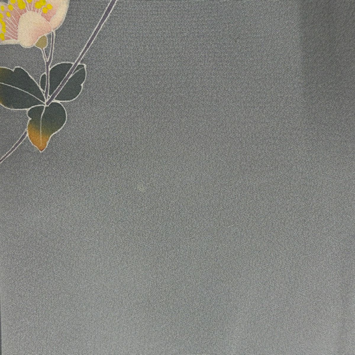 訪問服 身長158.5cm 袖長63cm S 雙層 落款あり 枝花 青灰 純蠶絲 秀品級 一つ紋