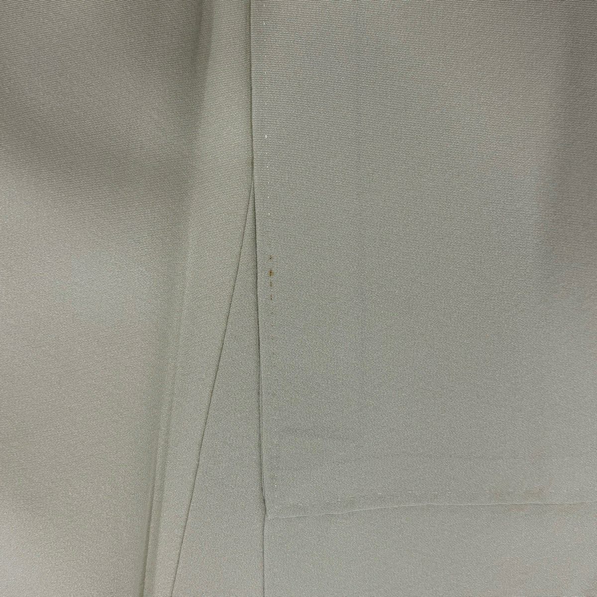 訪問服 身長156cm 袖長64cm M 雙層 落款 草花紋紋 菊花 漸層 淡綠 純蠶絲 秀品級 一つ紋