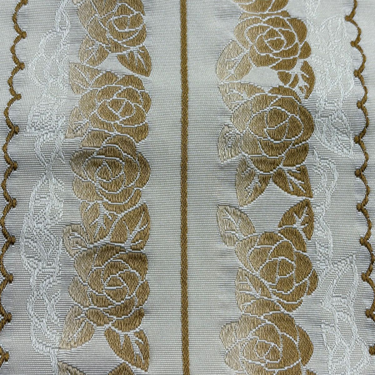 半幅帶 優品級 薔薇 米色 化纖