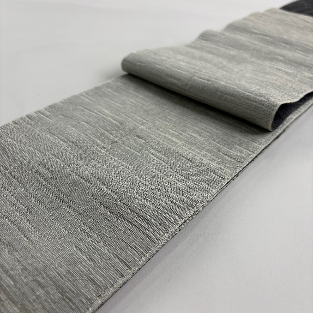【美品】半幅帶 優品級 笹 黑灰 化纖