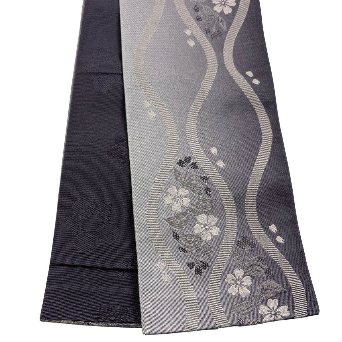 【美品】半幅帶 優品級 立涌 櫻花 灰紫 化纖