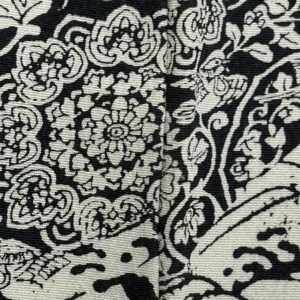 訪問服 身長155cm 袖長67.5cm L 雙層 落款あり 華紋 波頭 黑 純蠶絲 名品級