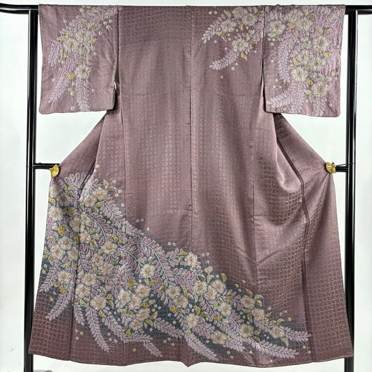 【美品】訪問服 身長151cm 袖長62.5cm S 雙層 辻花染 漸層 金通 紫 純蠶絲 名品級