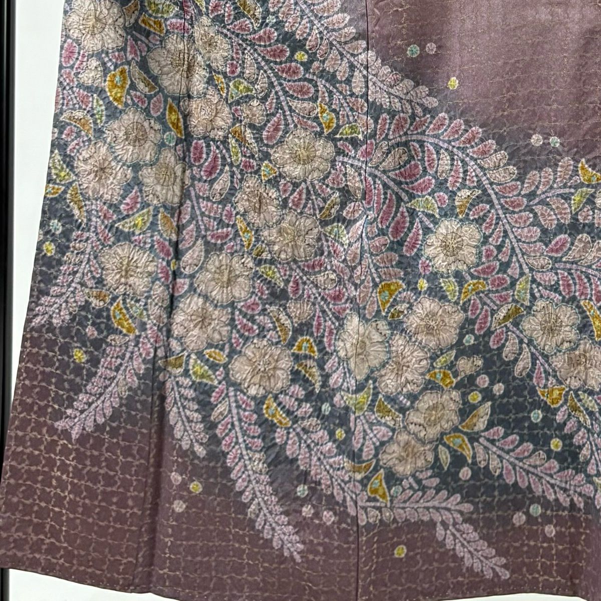 【美品】訪問服 身長151cm 袖長62.5cm S 雙層 辻花染 漸層 金通 紫 純蠶絲 名品級