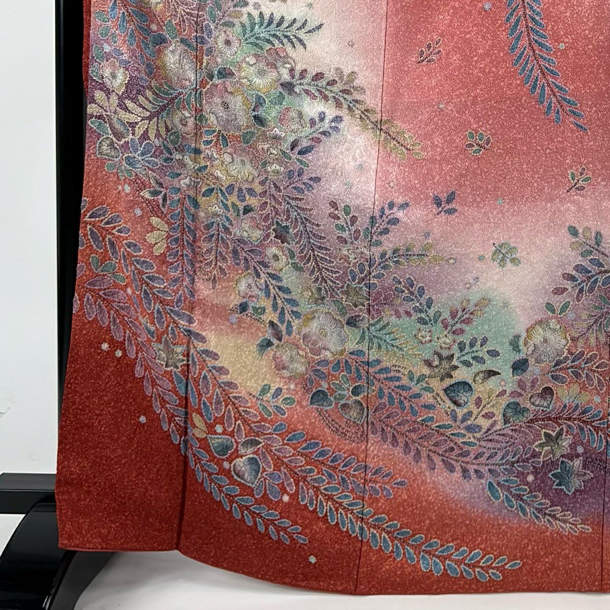 【美品】振袖禮服 身長168cm 袖長65.5cm M 雙層 辻花染 金銀彩 漸層 粉色 純蠶絲 名品級