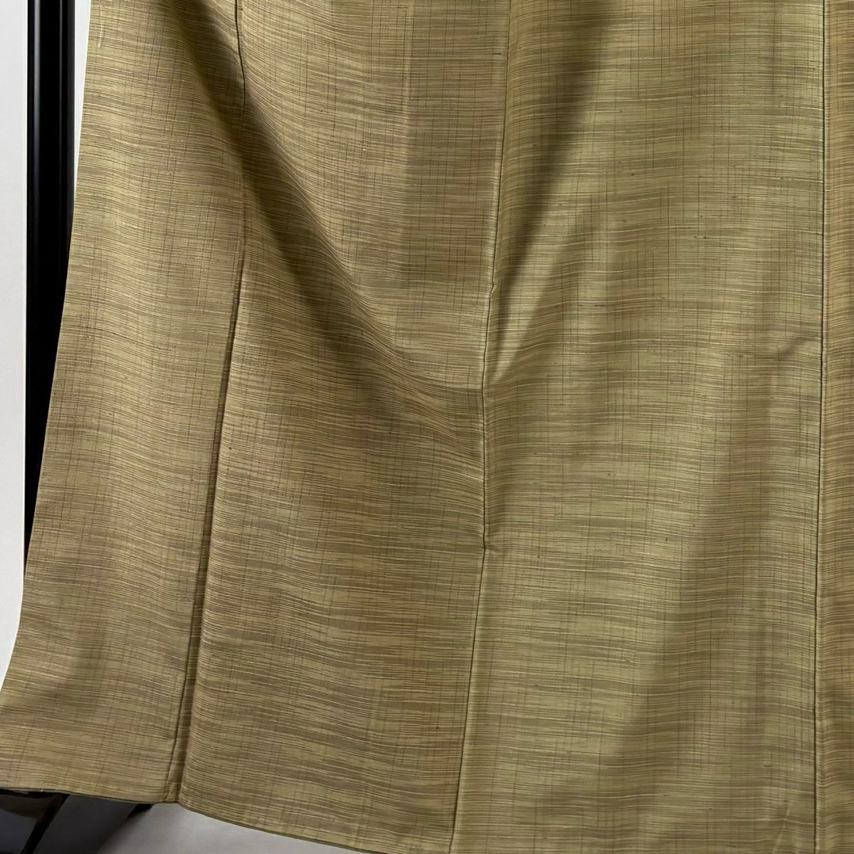 【美品】 紬織 身長165cm 袖長64cm M 雙層 格子 薄茶 純蠶絲 名品級