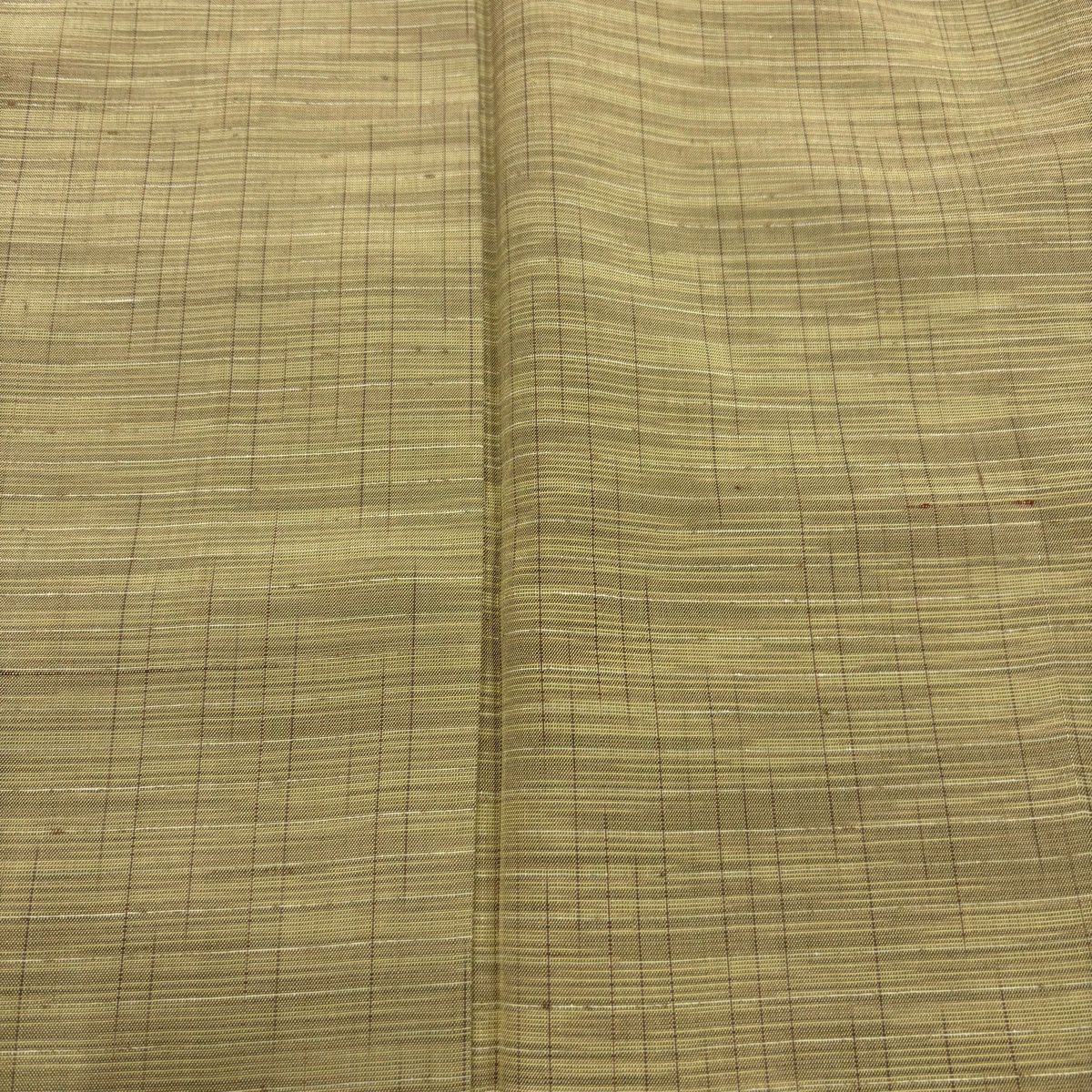 【美品】 紬織 身長165cm 袖長64cm M 雙層 格子 薄茶 純蠶絲 名品級