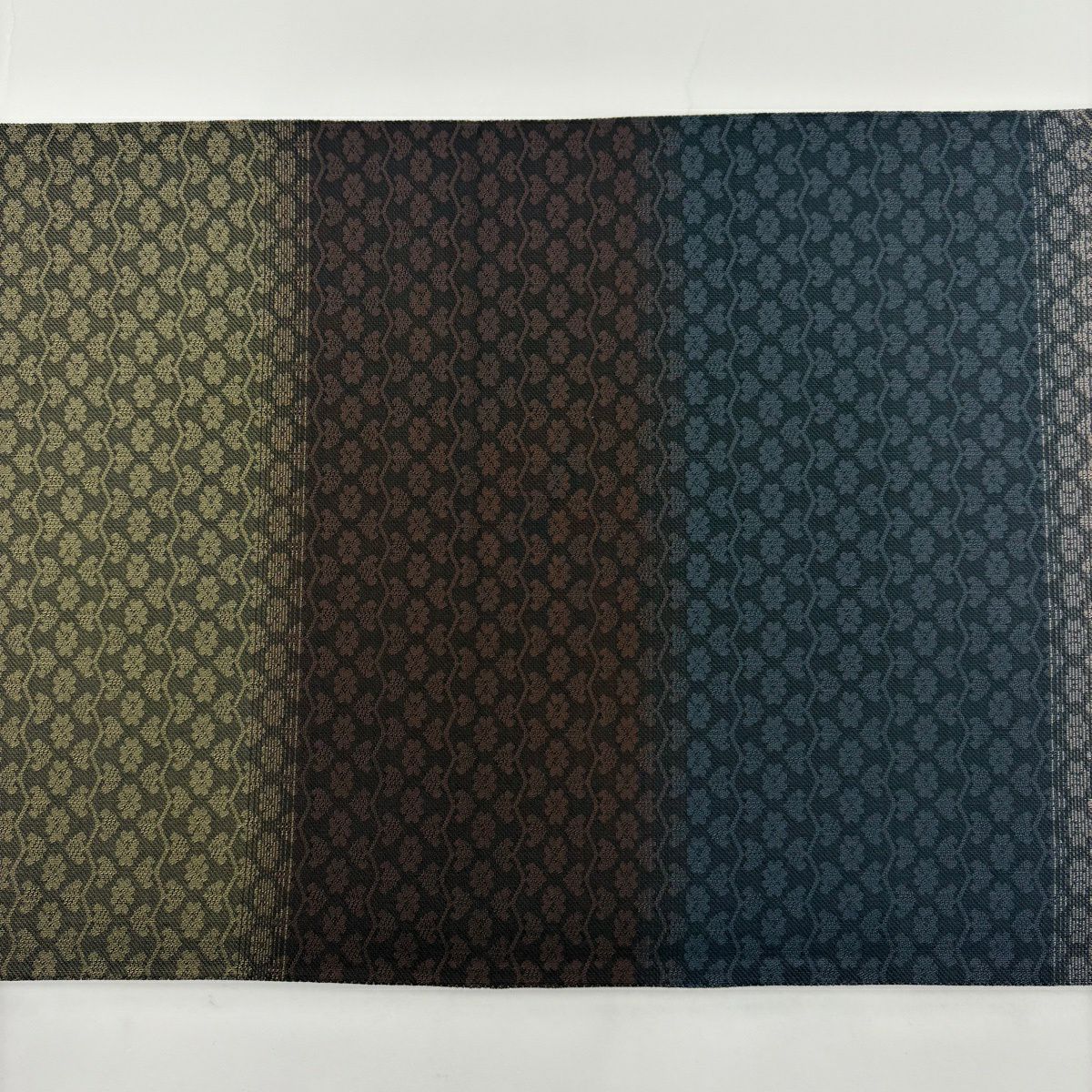 【美品】 袋帶 秀品級 大和 葉 市松樹 金金箔 金絲 鶯色 全通 純蠶絲