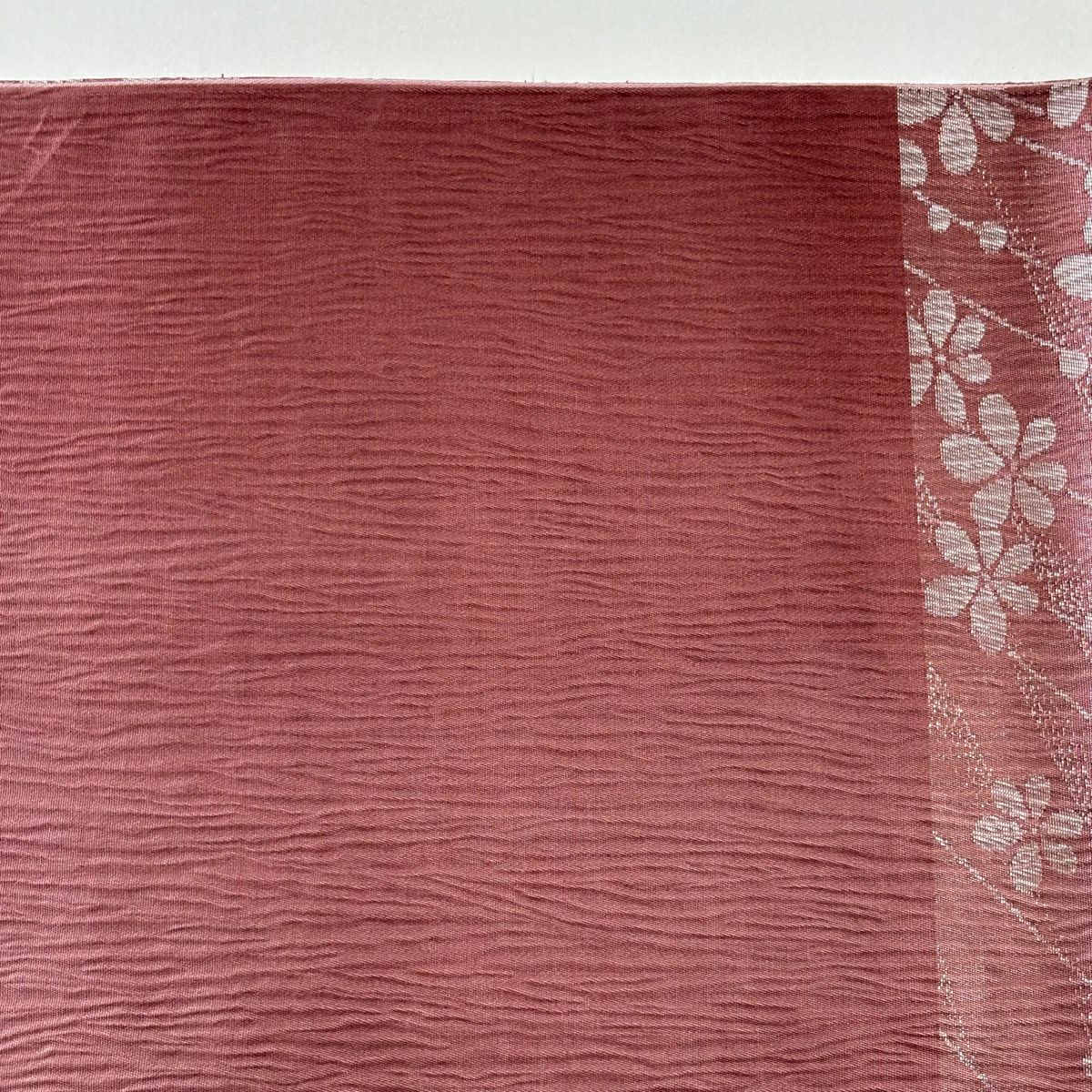 【美品】 袋帶 秀品級 單點圖案 花 流水 金金箔 螺鈿 粉色 六通 純蠶絲