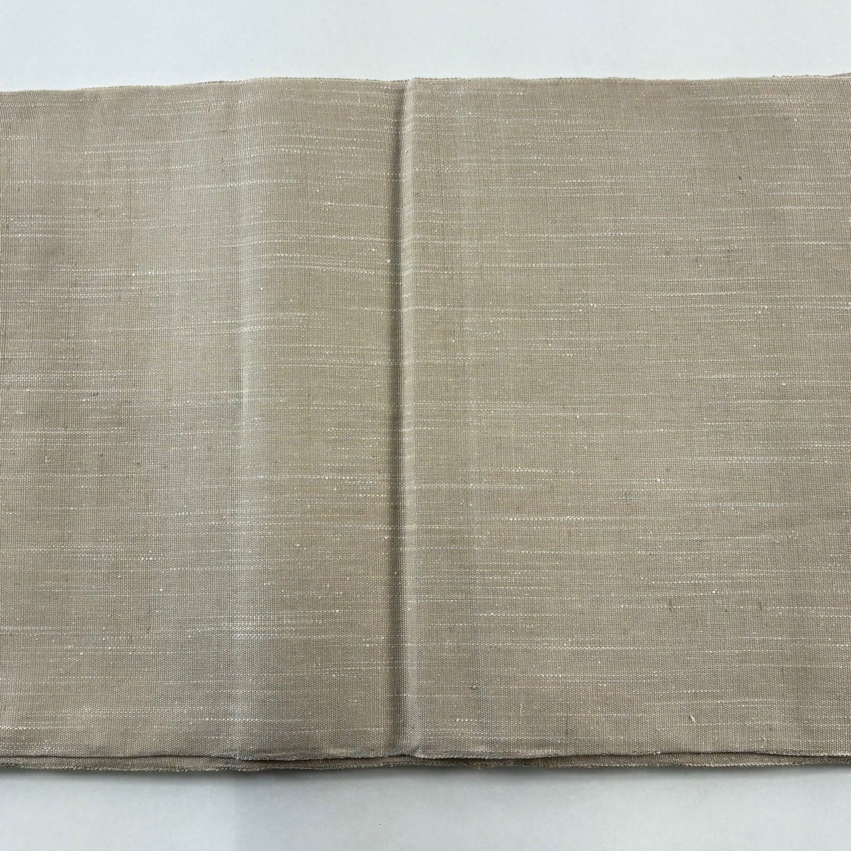 【美品】 袋帶 優品級 紬織織 幾何學 金絲 米色 大鼓圖案 純蠶絲