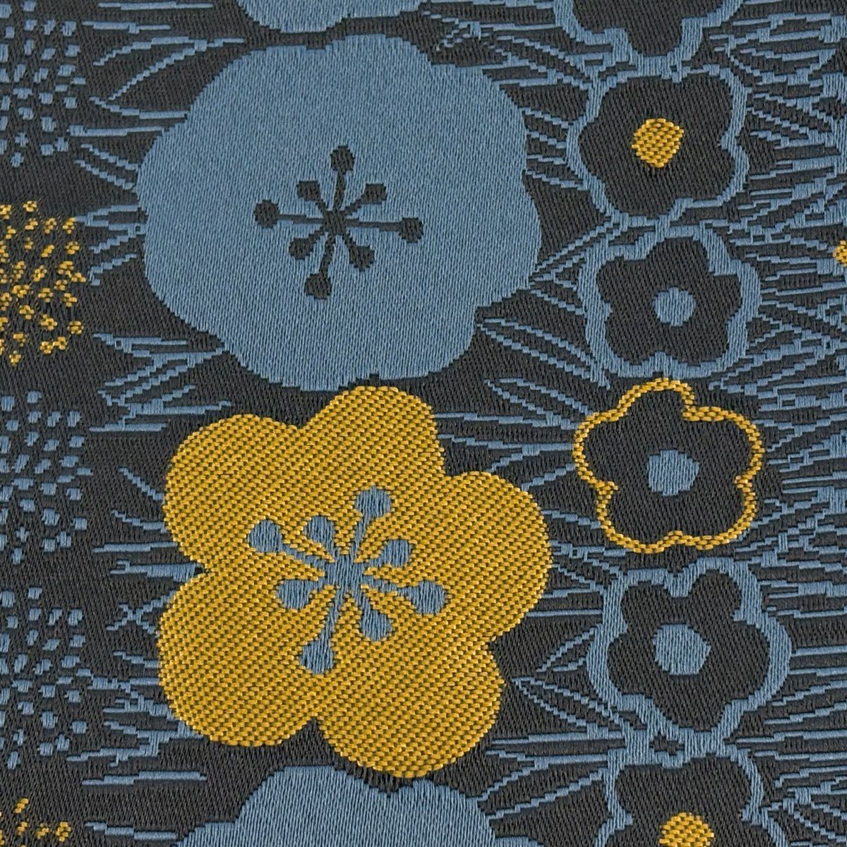 【美品】半幅帶 優品級 梅花 灰 化纖