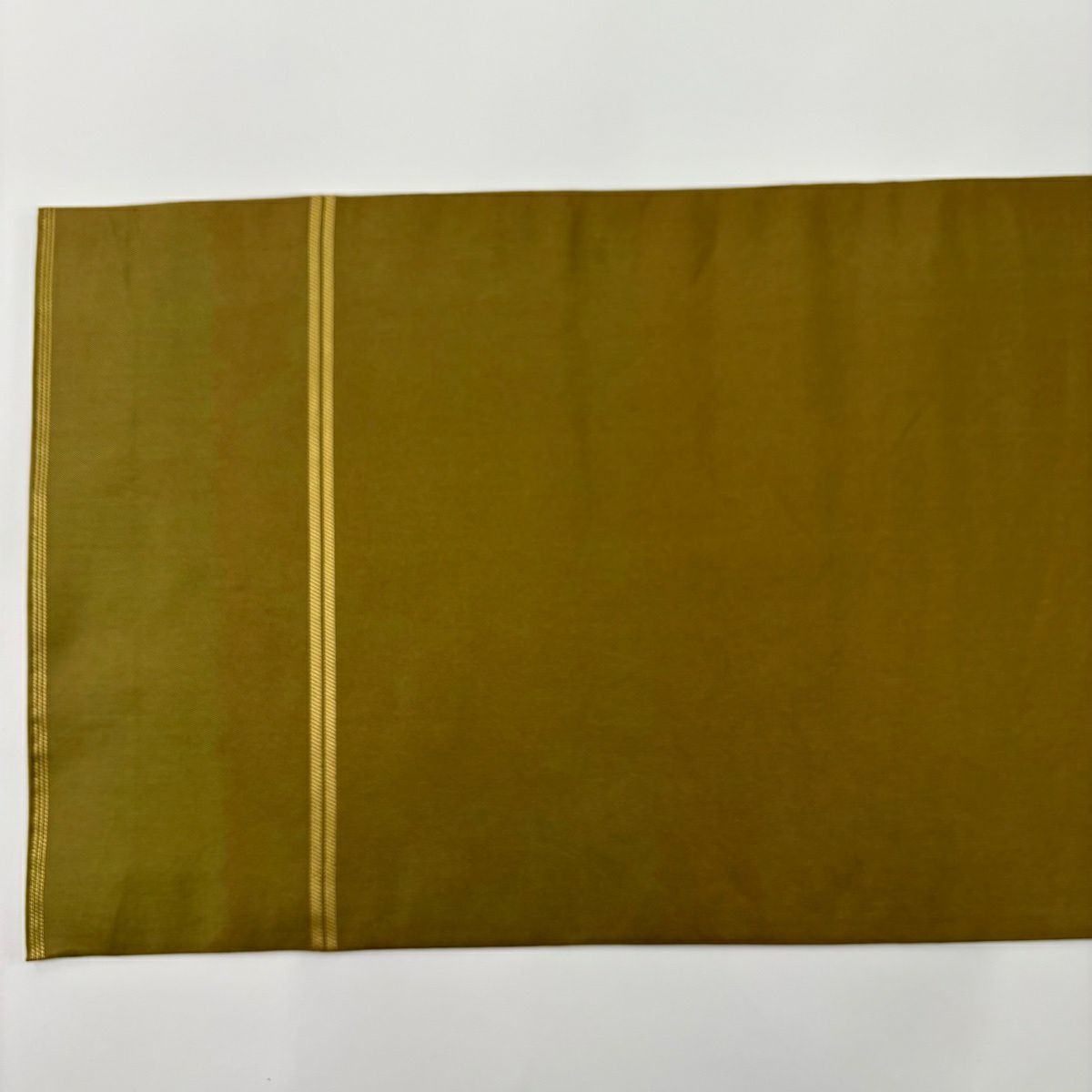 袋帶 名品級 關西仕立 華紋 鳥 金金箔 鶯 深綠 純蠶絲