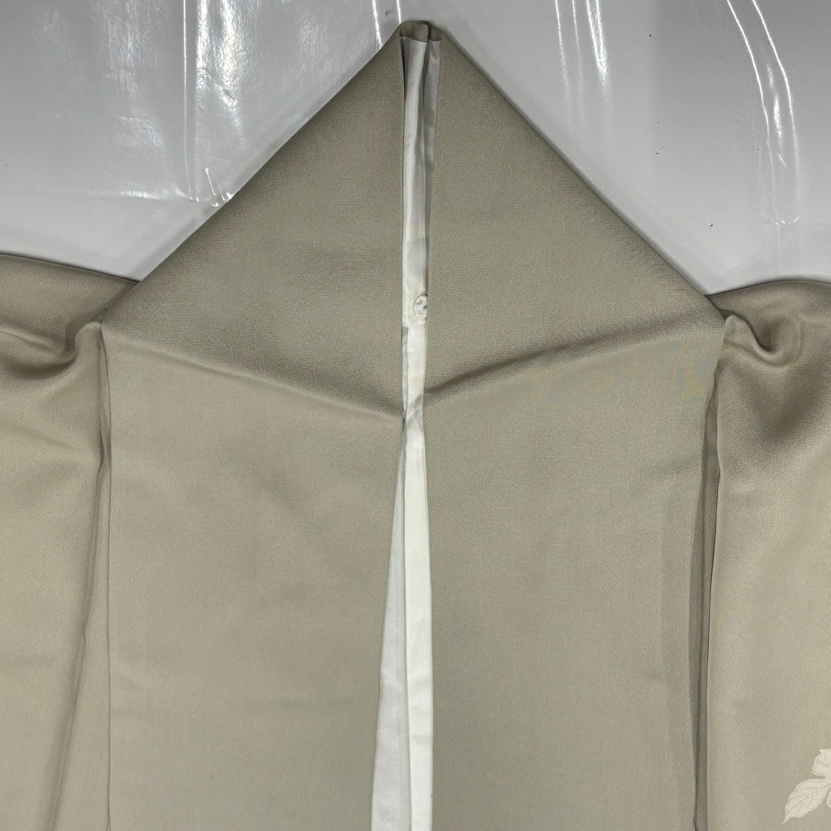 付下 身長160cm 袖長66cm M 雙層 大和 瓢箪 葡萄 刺繡 金線 灰綠 純蠶絲 名品級