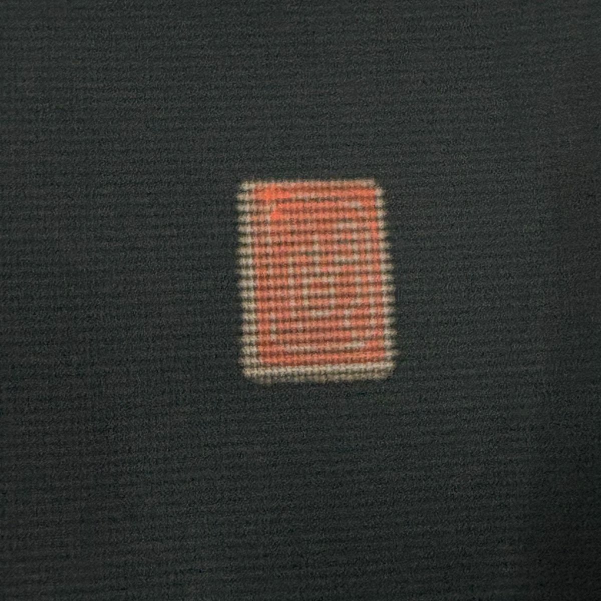 【美品】訪問服 身長158cm 袖長65cm M 雙層 紬織織 落款あり 幾何學圖案 縞 深綠 純蠶絲 名品級