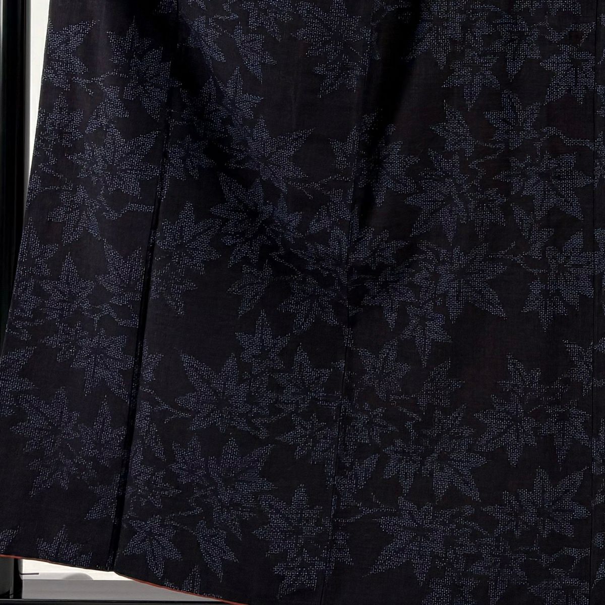 【美品】 紬織 身長158.5cm 袖長62.5cm S 雙層 楓 龜甲絣 青綠 純蠶絲 名品級
