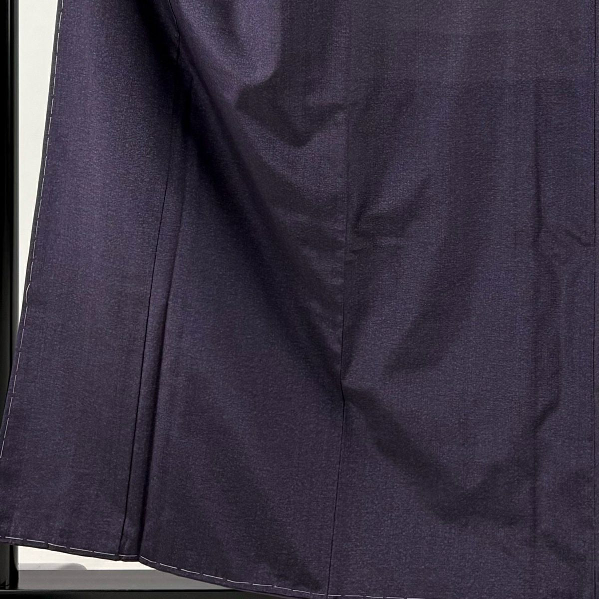 【美品】 小紋 身長157.5cm 袖長65cm M 雙層 大島紬織地 證書齊全 幾何學 泥染 濃紫 純蠶絲 名品級